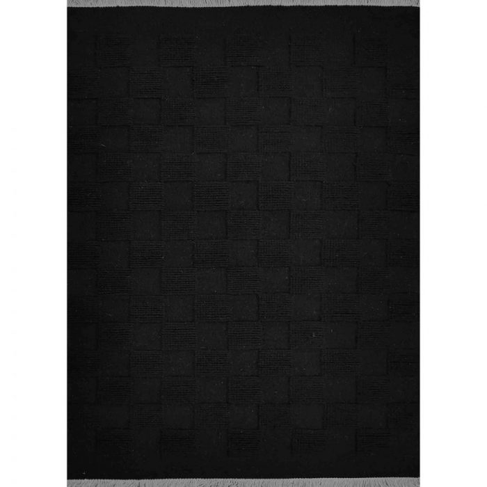 Handmade flatweave dhurrie - black by home decor centro