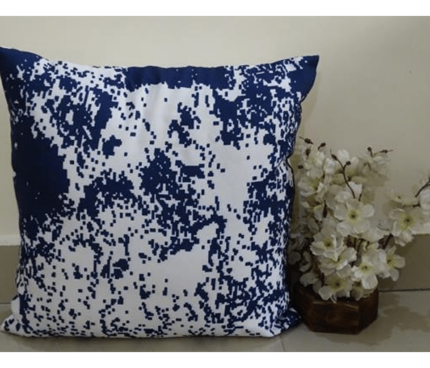 Gemetric blue white cushion cover